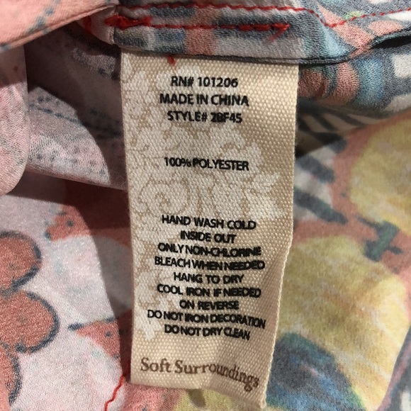 NWT! - SOFT SURROUNDINGS Hand Beaded Pocketed Tunic Dress - Picture 9 of 15